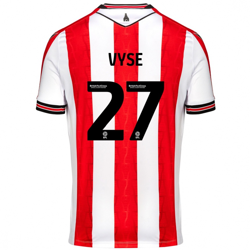 Niño Fútbol Camiseta Ryah Vyse #27 Rojo Blanco 1ª Equipación 2024/25 México