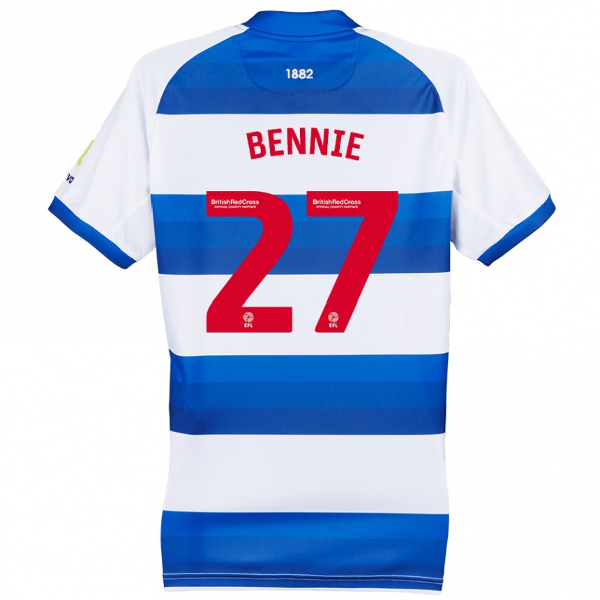 Niño Fútbol Camiseta Daniel Bennie #27 Blanco Azul 1ª Equipación 2024/25 México