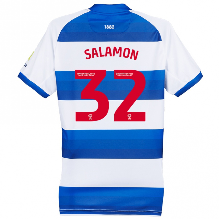 Niño Fútbol Camiseta Matteo Salamon #32 Blanco Azul 1ª Equipación 2024/25 México