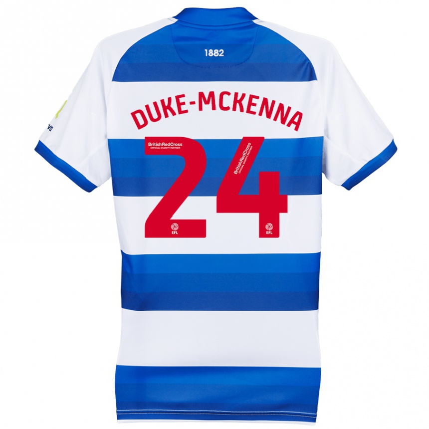 Niño Fútbol Camiseta Stephen Duke-Mckenna #24 Blanco Azul 1ª Equipación 2024/25 México