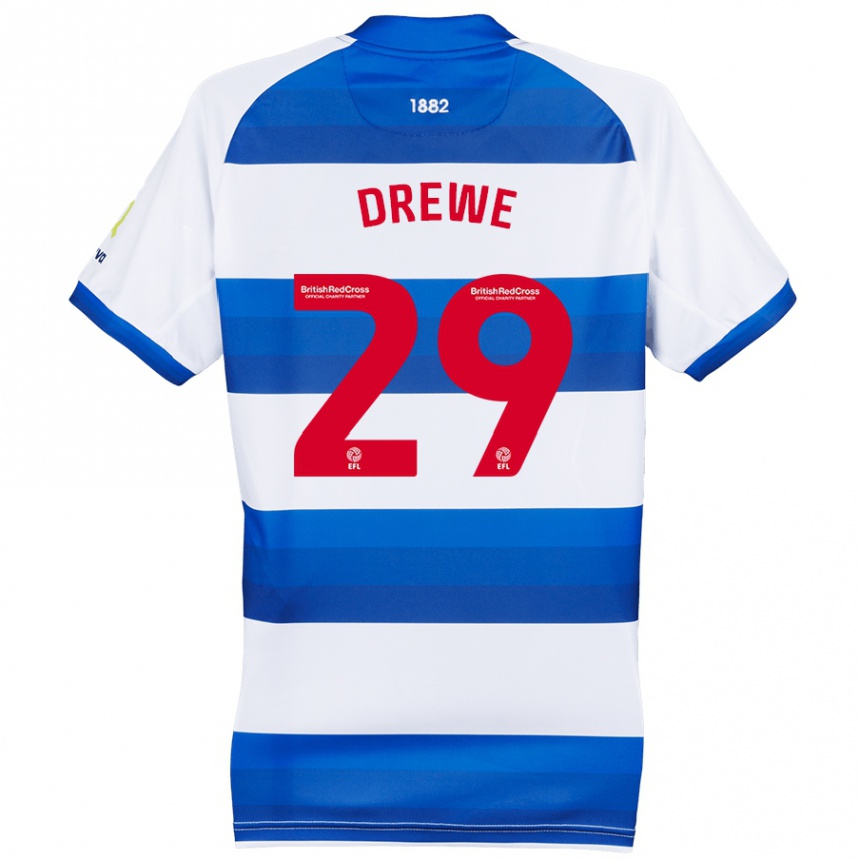 Niño Fútbol Camiseta Aaron Drewe #29 Blanco Azul 1ª Equipación 2024/25 México