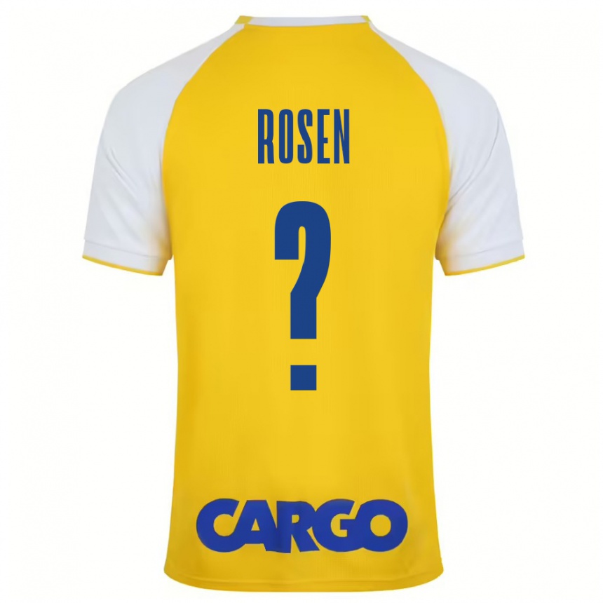 Niño Fútbol Camiseta Shahar Rosen #0 Amarillo Blanco 1ª Equipación 2024/25 México