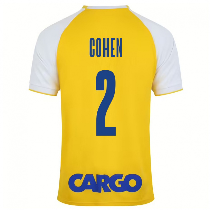 Niño Fútbol Camiseta Avishay Cohen #2 Amarillo Blanco 1ª Equipación 2024/25 México