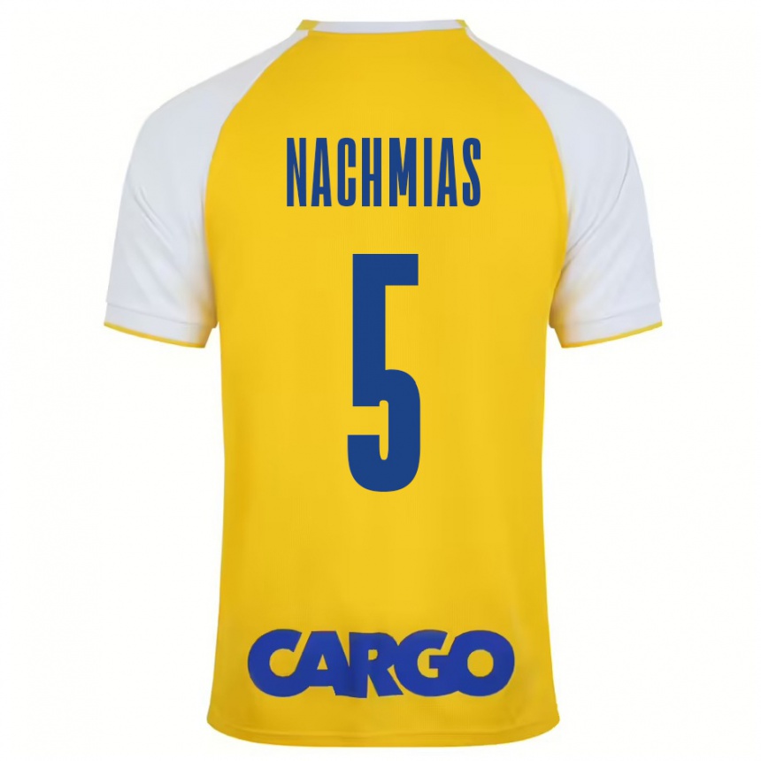 Niño Fútbol Camiseta Idan Nachmias #5 Amarillo Blanco 1ª Equipación 2024/25 México