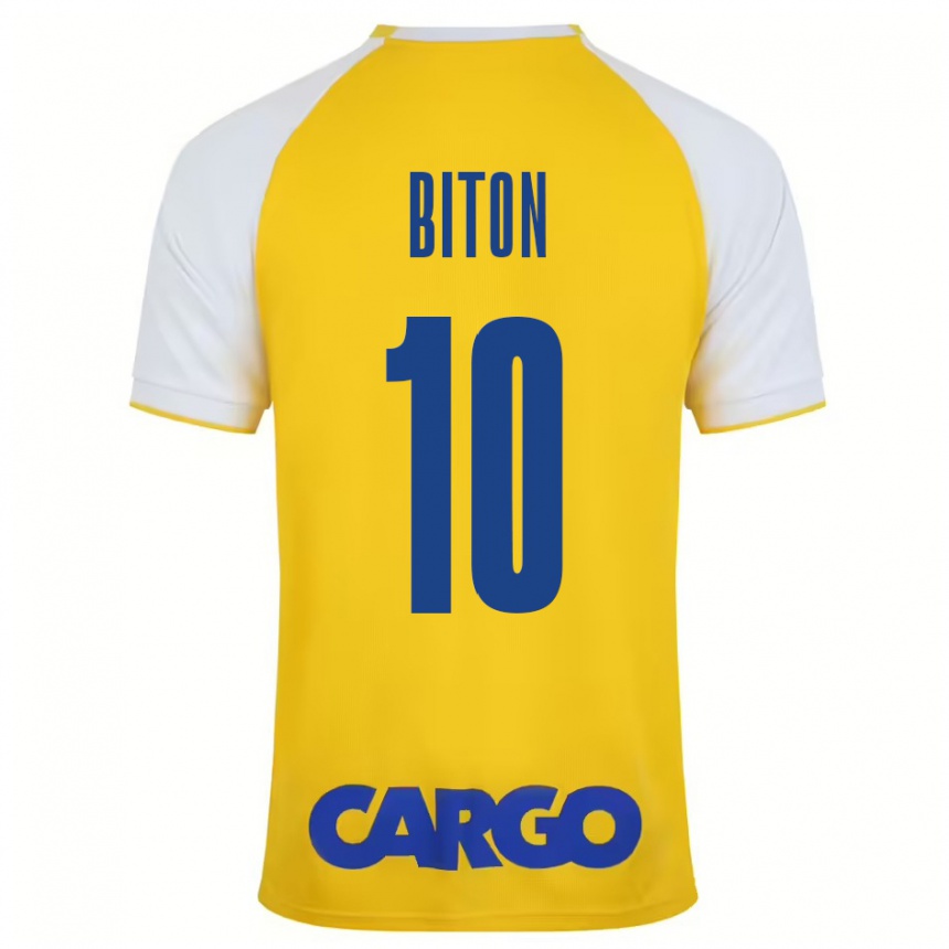 Niño Fútbol Camiseta Dan Biton #10 Amarillo Blanco 1ª Equipación 2024/25 México