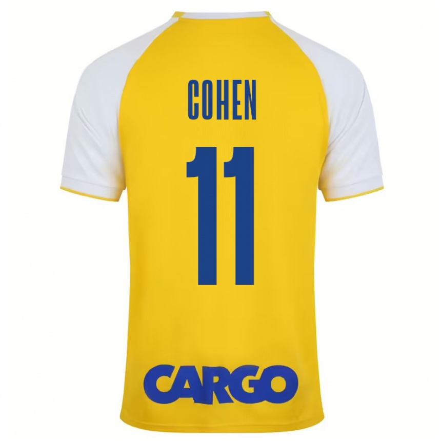 Niño Fútbol Camiseta Yonatan Cohen #11 Amarillo Blanco 1ª Equipación 2024/25 México