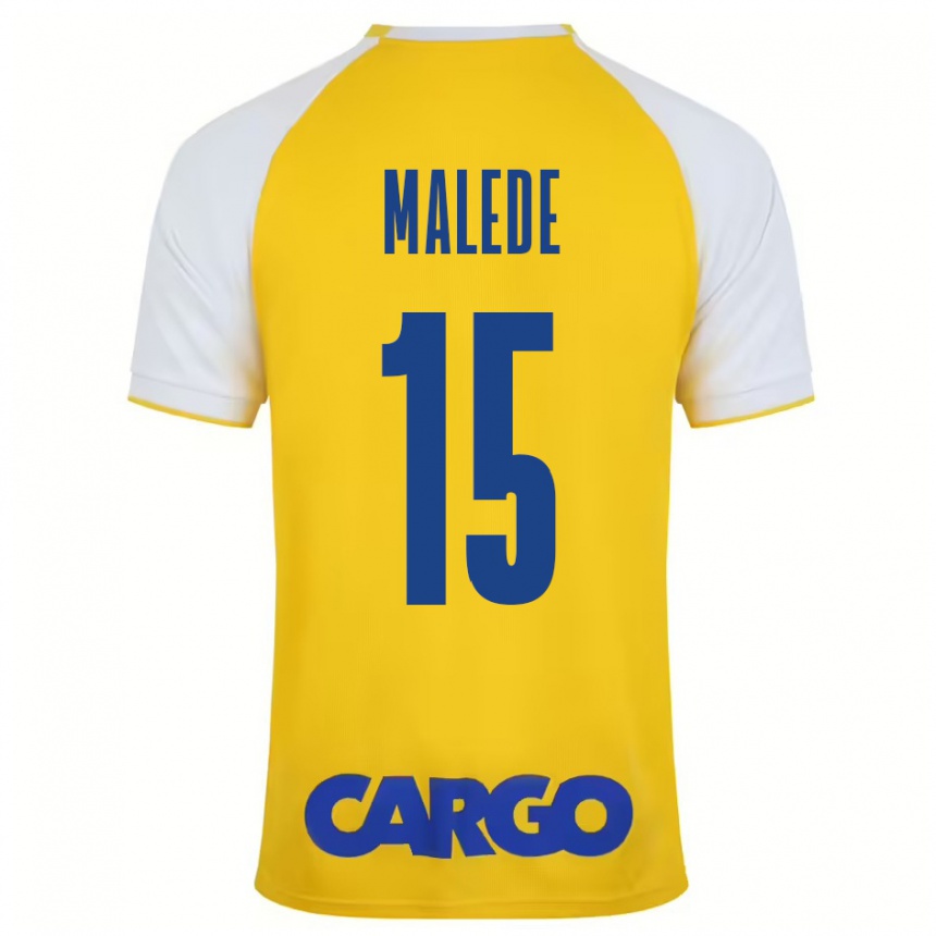 Niño Fútbol Camiseta Yonas Malede #15 Amarillo Blanco 1ª Equipación 2024/25 México