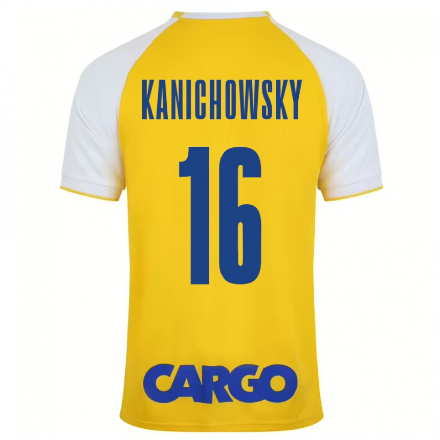 Niño Fútbol Camiseta Gabi Kanichowsky #16 Amarillo Blanco 1ª Equipación 2024/25 México