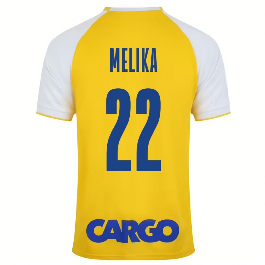 Niño Fútbol Camiseta Ofek Melika #22 Amarillo Blanco 1ª Equipación 2024/25 México