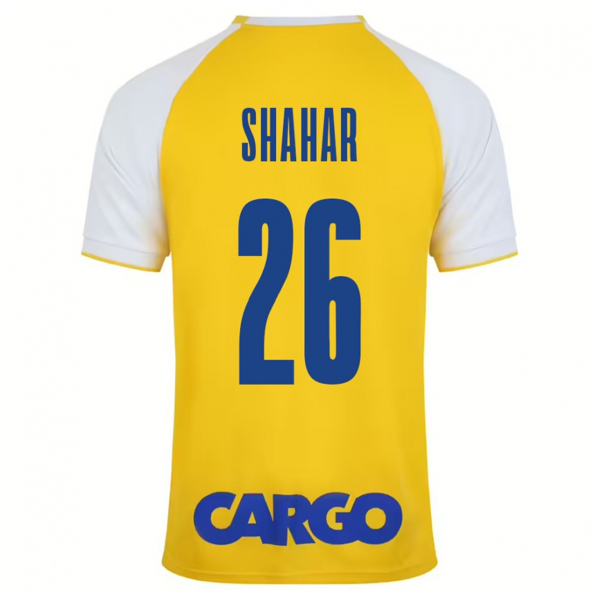 Niño Fútbol Camiseta Ido Shahar #26 Amarillo Blanco 1ª Equipación 2024/25 México