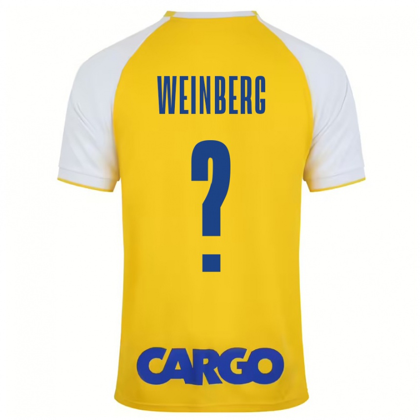 Niño Fútbol Camiseta Idan Weinberg #0 Amarillo Blanco 1ª Equipación 2024/25 México