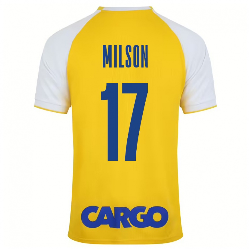 Niño Fútbol Camiseta Milson #17 Amarillo Blanco 1ª Equipación 2024/25 México