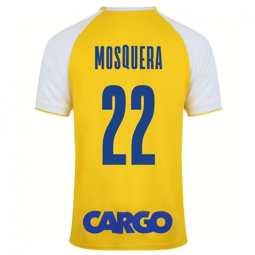 Niño Fútbol Camiseta Orlando Mosquera #22 Amarillo Blanco 1ª Equipación 2024/25 México