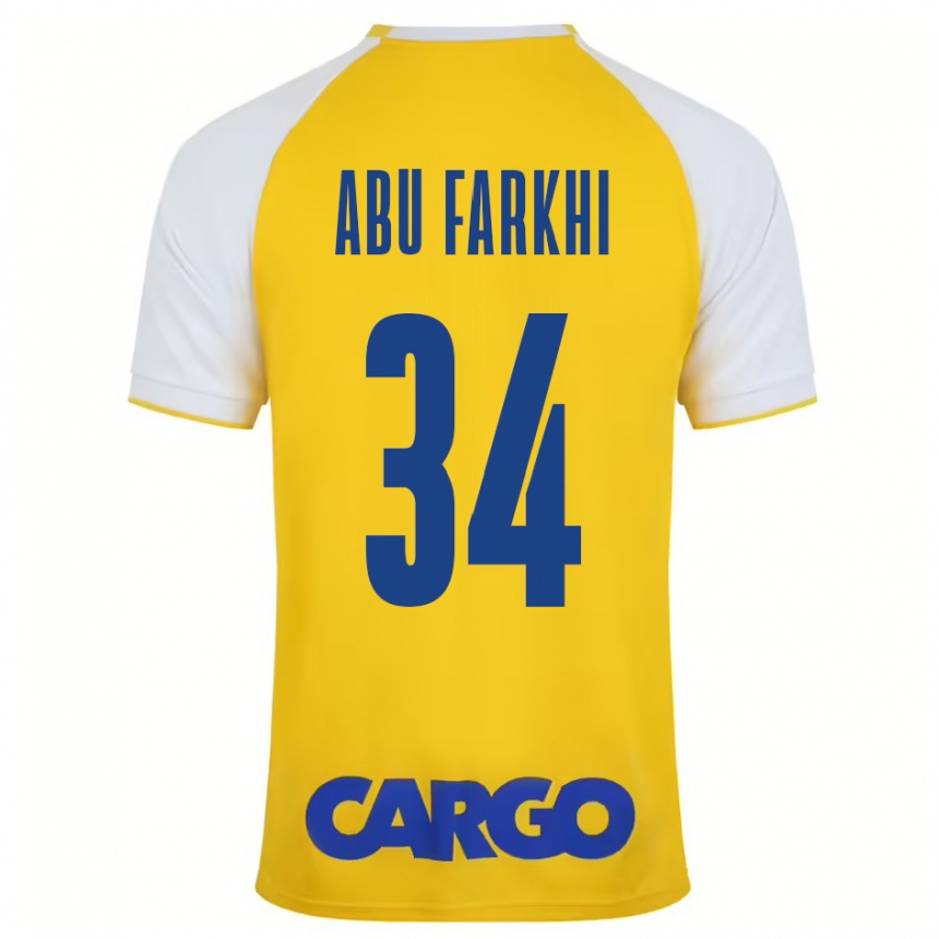 Niño Fútbol Camiseta Sayed Abu Farkhi #34 Amarillo Blanco 1ª Equipación 2024/25 México