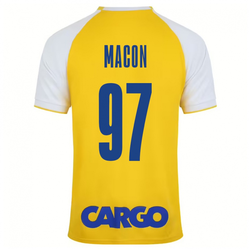 Niño Fútbol Camiseta Yvann Maçon #97 Amarillo Blanco 1ª Equipación 2024/25 México