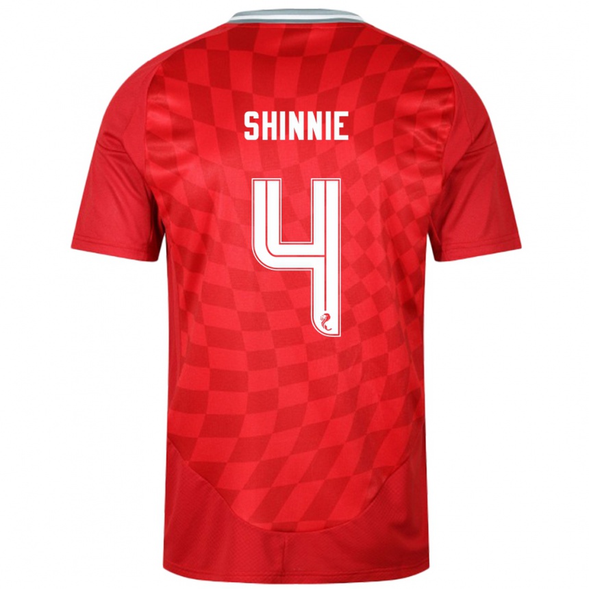 Niño Fútbol Camiseta Graeme Shinnie #4 Rojo 1ª Equipación 2024/25 México