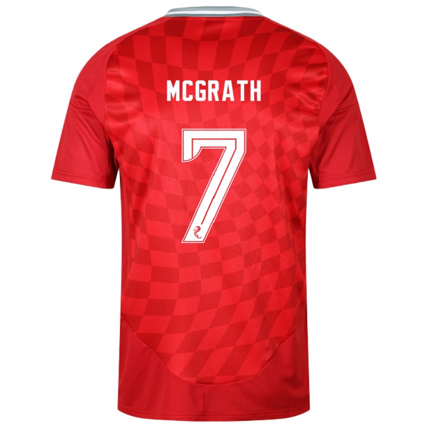 Niño Fútbol Camiseta Jamie Mcgrath #7 Rojo 1ª Equipación 2024/25 México