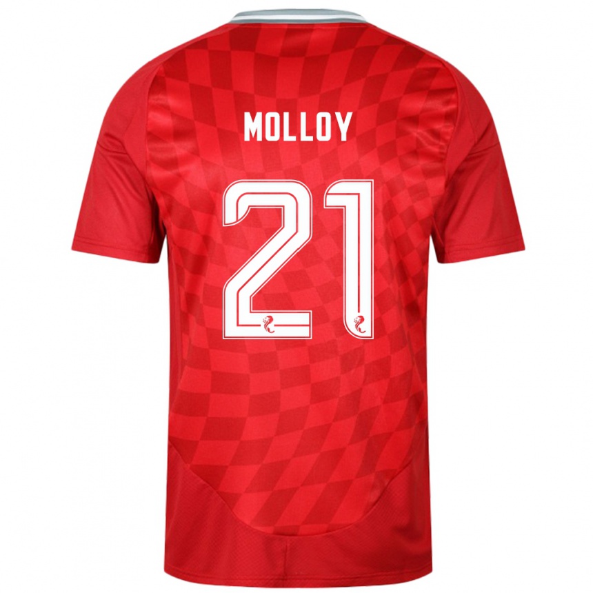 Niño Fútbol Camiseta Gavin Molloy #21 Rojo 1ª Equipación 2024/25 México