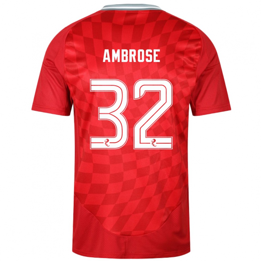 Niño Fútbol Camiseta Peter Ambrose #32 Rojo 1ª Equipación 2024/25 México