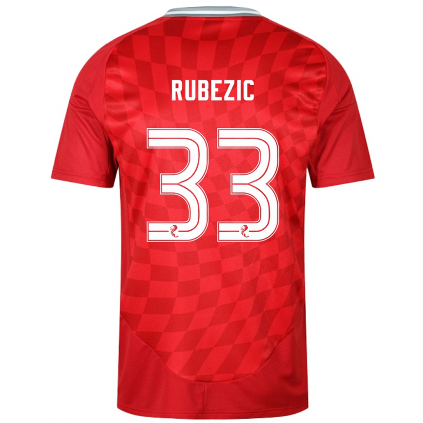 Niño Fútbol Camiseta Slobodan Rubezic #33 Rojo 1ª Equipación 2024/25 México