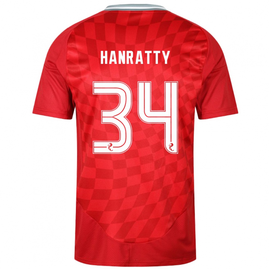 Niño Fútbol Camiseta Kevin Hanratty #34 Rojo 1ª Equipación 2024/25 México