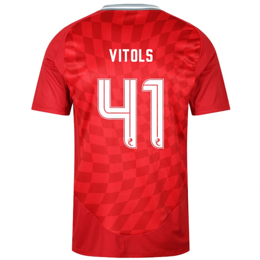 Niño Fútbol Camiseta Rodrigo Vitols #41 Rojo 1ª Equipación 2024/25 México