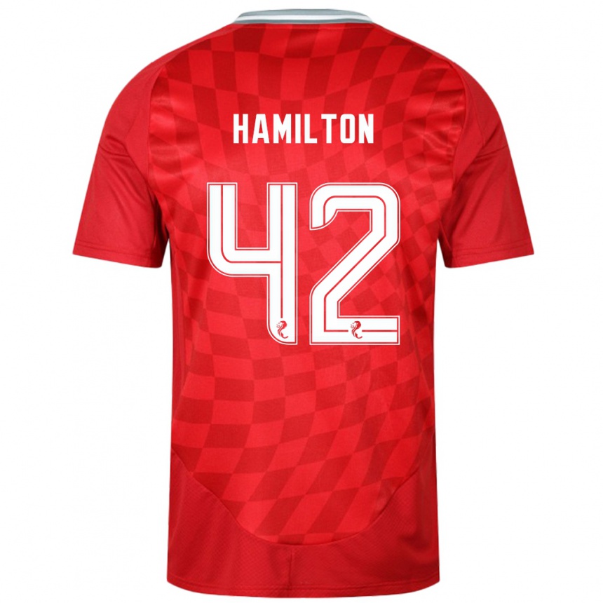 Niño Fútbol Camiseta Brendan Hamilton #42 Rojo 1ª Equipación 2024/25 México