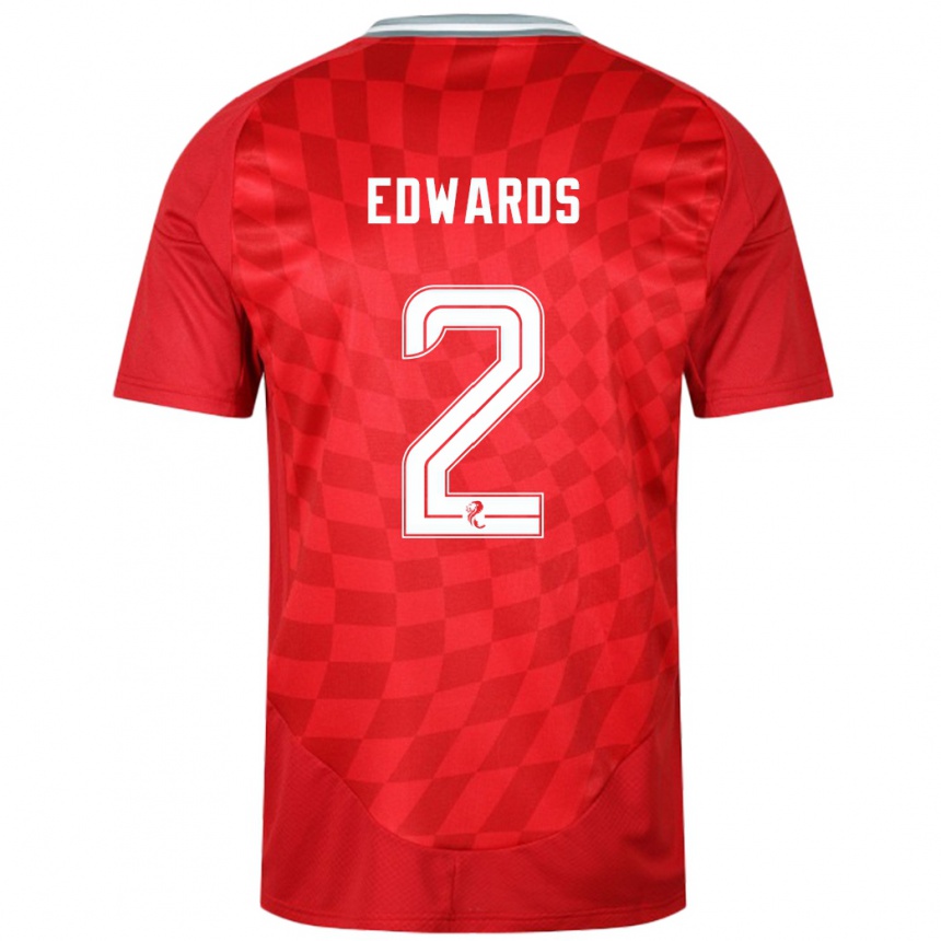 Niño Fútbol Camiseta Lois Edwards #2 Rojo 1ª Equipación 2024/25 México