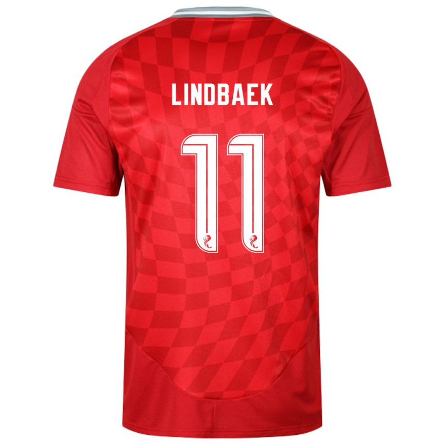 Niño Fútbol Camiseta Adele Lindbaek #11 Rojo 1ª Equipación 2024/25 México