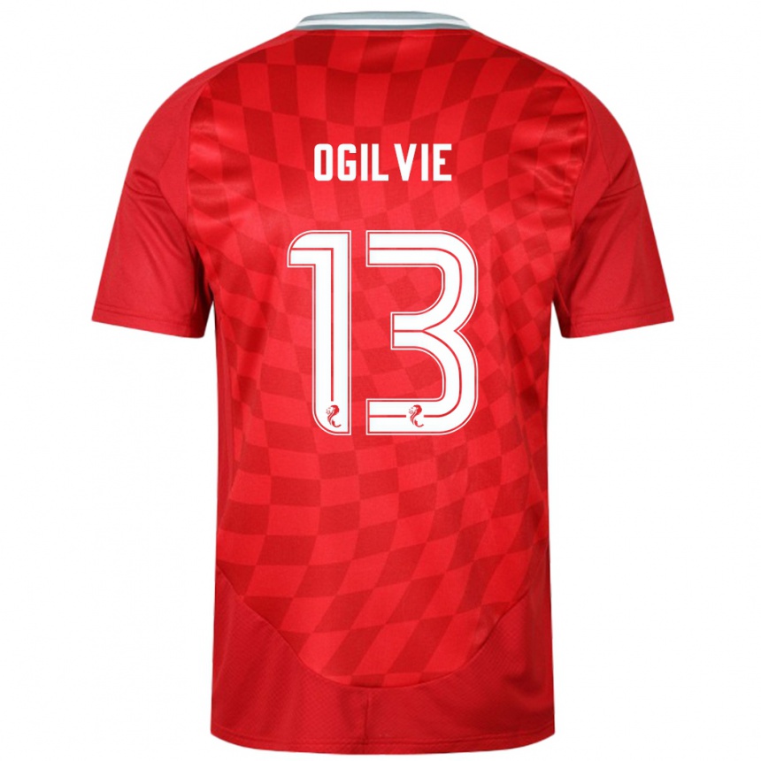 Niño Fútbol Camiseta Francesca Ogilvie #13 Rojo 1ª Equipación 2024/25 México