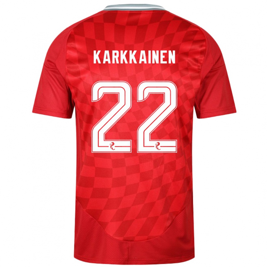 Niño Fútbol Camiseta Elena Kärkkäinen #22 Rojo 1ª Equipación 2024/25 México