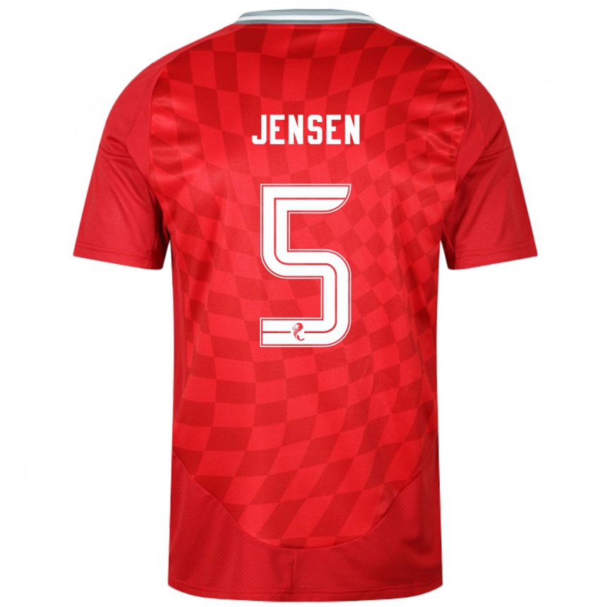 Niño Fútbol Camiseta Richard Jensen #5 Rojo 1ª Equipación 2024/25 México