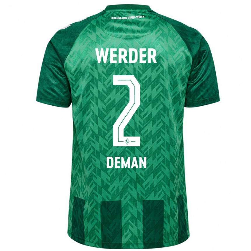 Niño Fútbol Camiseta Olivier Deman #2 Verde 1ª Equipación 2024/25 México