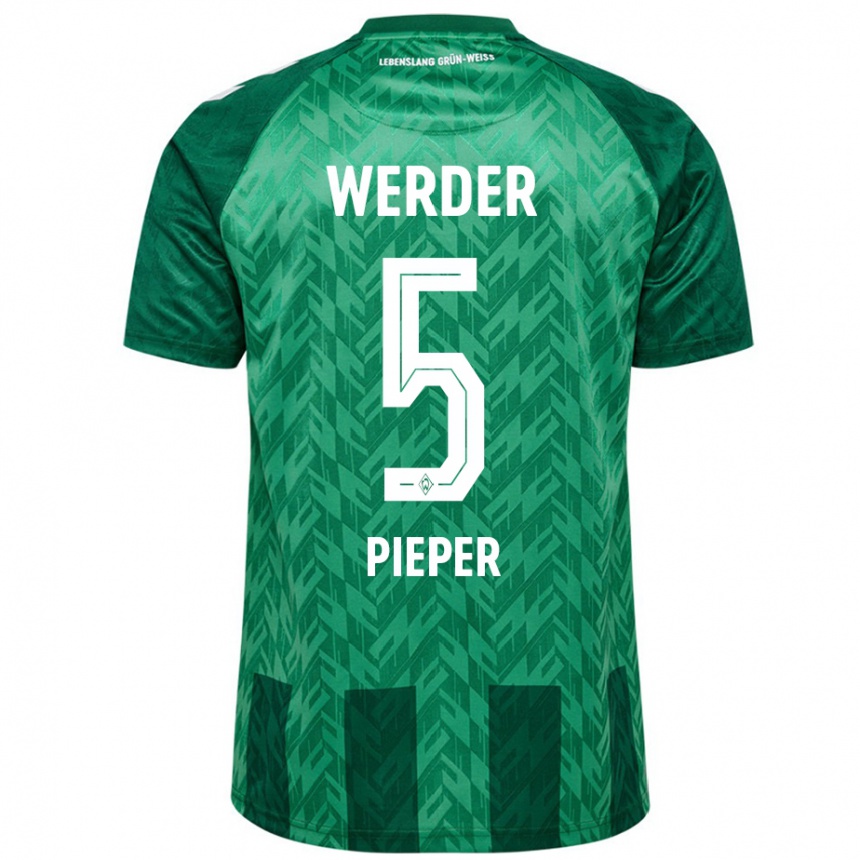 Niño Fútbol Camiseta Amos Pieper #5 Verde 1ª Equipación 2024/25 México