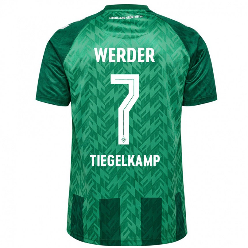 Niño Fútbol Camiseta Maximilian Tiegelkamp #7 Verde 1ª Equipación 2024/25 México