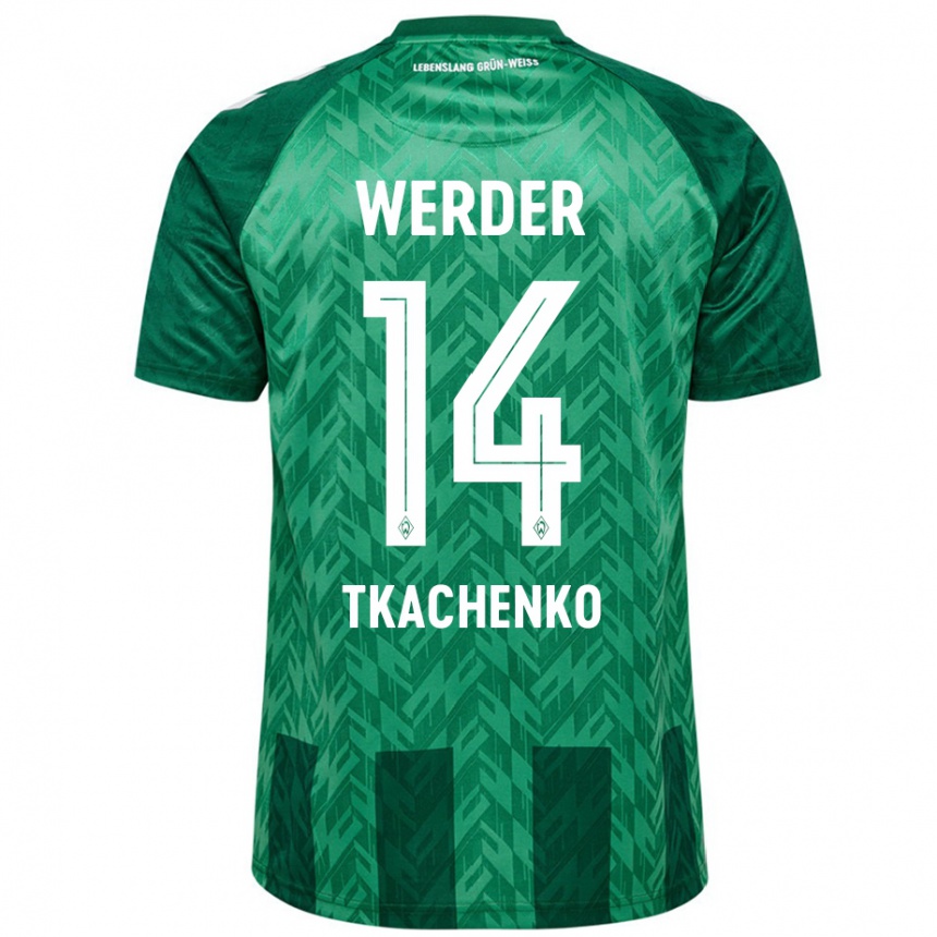 Niño Fútbol Camiseta Oleksandr Tkachenko #14 Verde 1ª Equipación 2024/25 México