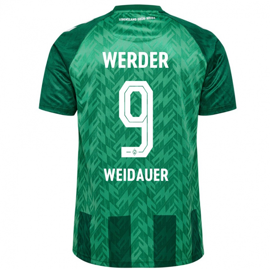 Niño Fútbol Camiseta Sophie Weidauer #9 Verde 1ª Equipación 2024/25 México