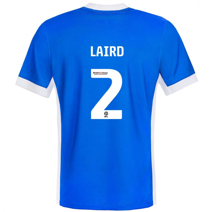 Niño Fútbol Camiseta Ethan Laird #2 Azul Blanco 1ª Equipación 2024/25 México