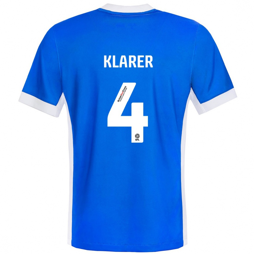 Niño Fútbol Camiseta Christoph Klarer #4 Azul Blanco 1ª Equipación 2024/25 México