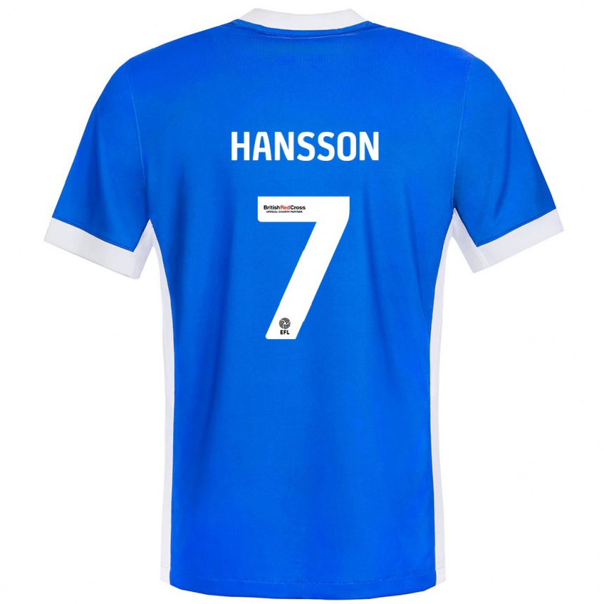 Niño Fútbol Camiseta Emil Hansson #7 Azul Blanco 1ª Equipación 2024/25 México