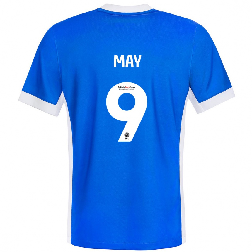 Niño Fútbol Camiseta Alfie May #9 Azul Blanco 1ª Equipación 2024/25 México