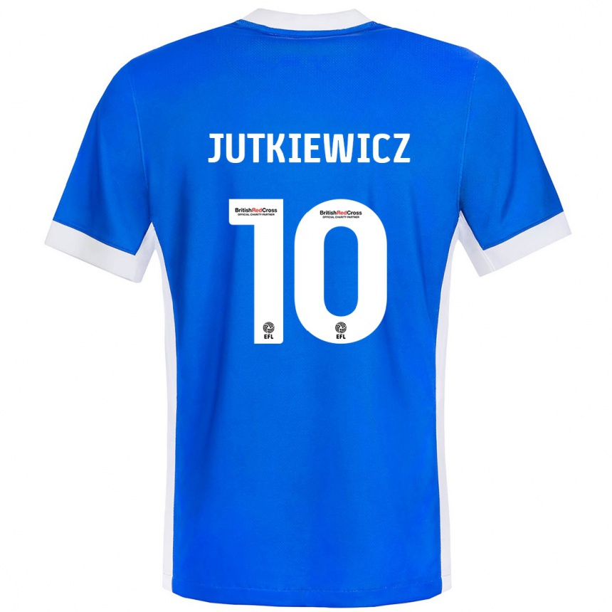 Niño Fútbol Camiseta Lukas Jutkiewicz #10 Azul Blanco 1ª Equipación 2024/25 México