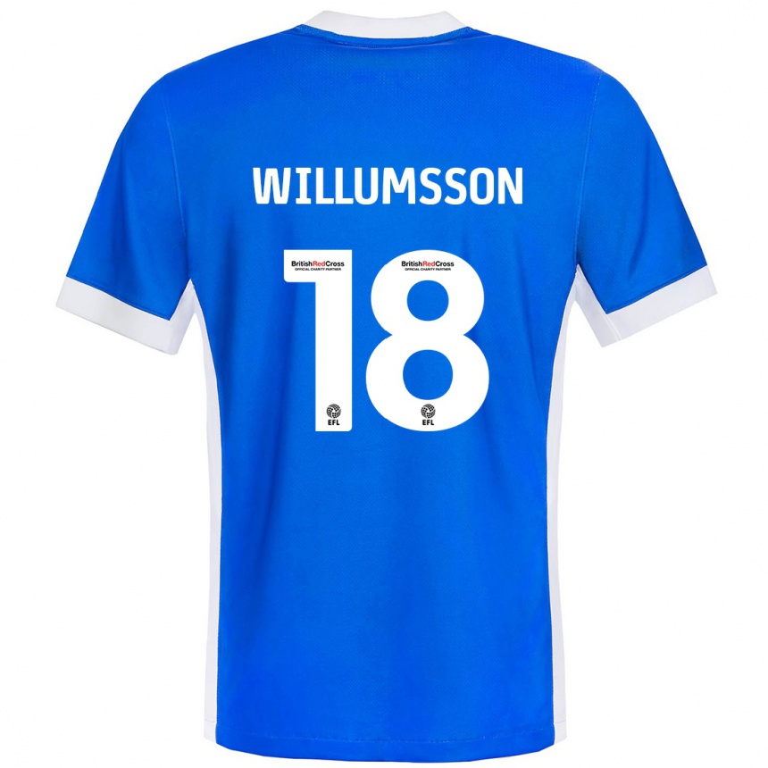 Niño Fútbol Camiseta Willum Thór Willumsson #18 Azul Blanco 1ª Equipación 2024/25 México