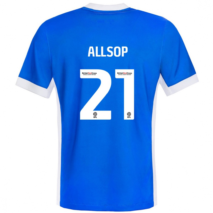 Niño Fútbol Camiseta Ryan Allsop #21 Azul Blanco 1ª Equipación 2024/25 México