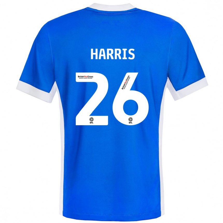 Niño Fútbol Camiseta Luke Harris #26 Azul Blanco 1ª Equipación 2024/25 México