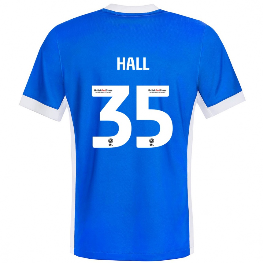 Niño Fútbol Camiseta George Hall #35 Azul Blanco 1ª Equipación 2024/25 México