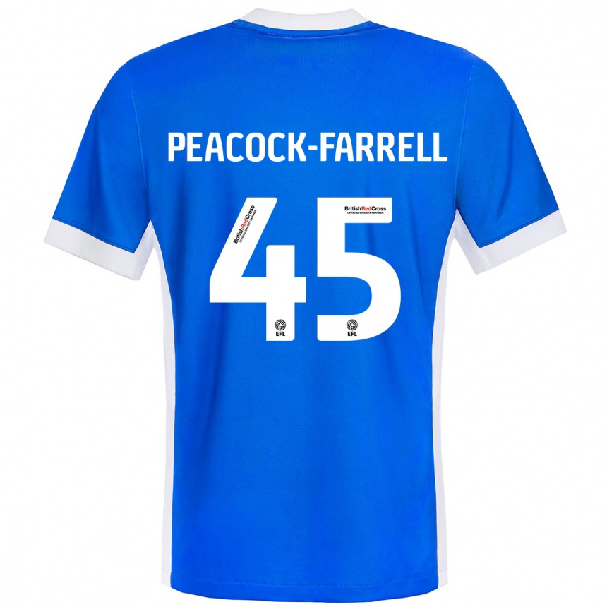 Niño Fútbol Camiseta Bailey Peacock-Farrell #45 Azul Blanco 1ª Equipación 2024/25 México