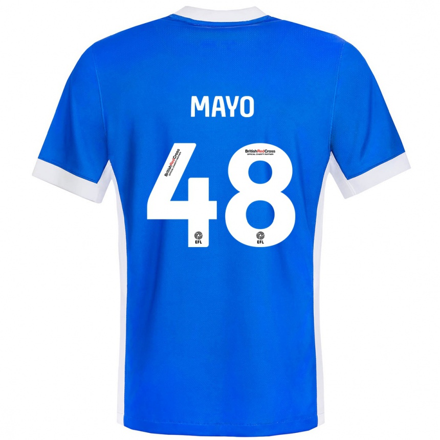 Niño Fútbol Camiseta Bradley Mayo #48 Azul Blanco 1ª Equipación 2024/25 México