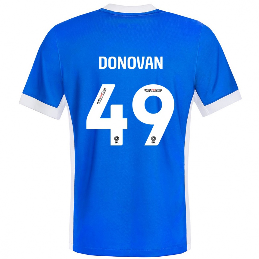 Niño Fútbol Camiseta Romelle Donovan #49 Azul Blanco 1ª Equipación 2024/25 México