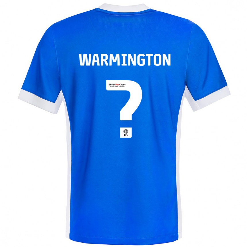 Niño Fútbol Camiseta Tyrese Warmington #0 Azul Blanco 1ª Equipación 2024/25 México